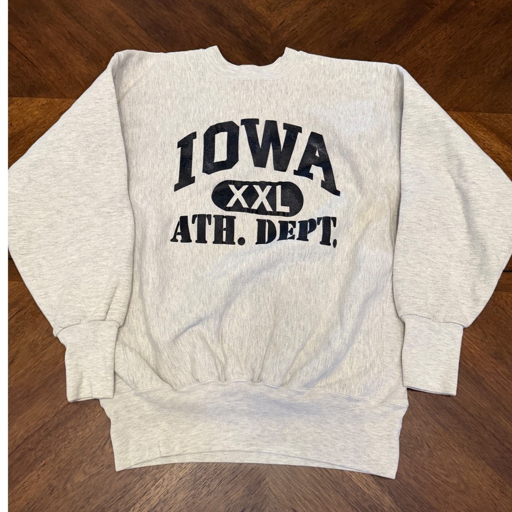 The Cotton Exchange Iowa Ath Dept Sweatshirt XL Grey Vintage Made in USA XXL Log